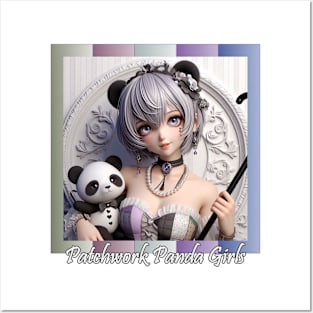 Patchwork Panda Girls Posters and Art